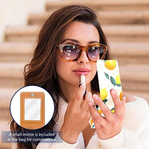 Caixa de batom de lipstick de suporte de brilho de limão laranja Caixa de batom de maquiagem portátil Lipstick