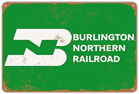 Ningfei Metal Sign Burlington Northern Railroad Vintage Sinal de lata Decorativa Decoração de parede de casa 8 x