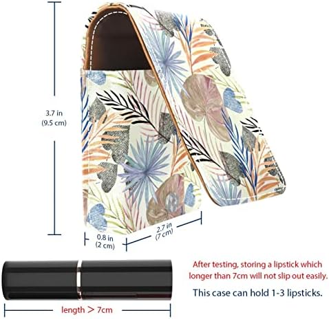 Palm Leaves Lip Gloss Suports Batom portátil Caixa de armazenamento Bolsa de maquiagem Mini Cosmético Bolsa