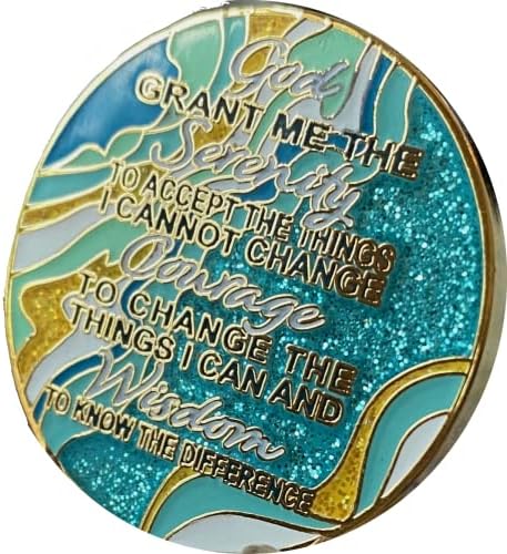 10 anos aa medalhão elegante em mármore caribbean aqua glitter azul dourado chip
