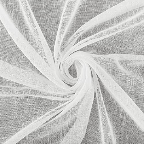 Archaeo turlap weave linen blend aba top cortina, 50 x 63, branco