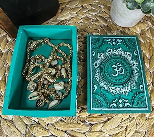 Ebros feng shui zen buda ohm símbolo sagrado lótus mandala flor caixa decorativa armazenamento stash buginket