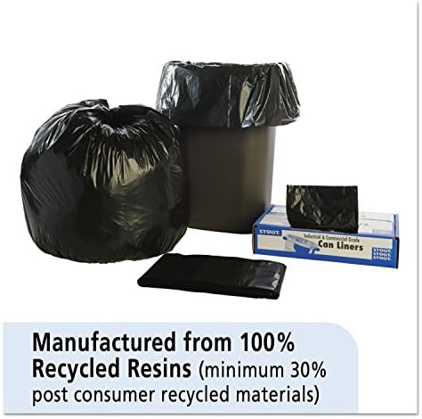 Stout T3340B13 Reciclado Saco de lixo de plástico 33Gal 1,3mil 33 x 40 marrom/preto 100/ct