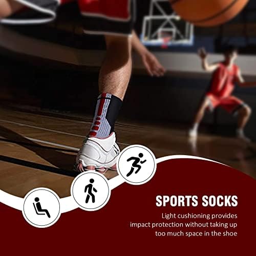 Meias de basquete de kickticks, 3 pares da equipe esportiva esportiva meias de compressão almofadada no meio