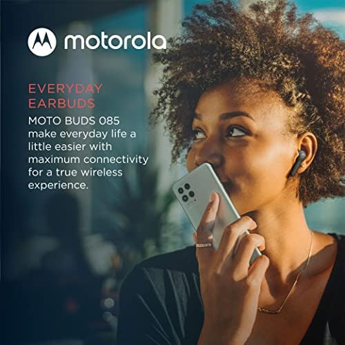 Motorola Moto Buds 085 - Earbuds sem fio Bluetooth verdadeiros com microfone e caixa de carregamento USB