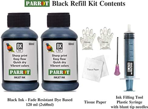 Reabastecimento de tinta de papagaio adequado para Canon Pixma PG 240 Cartucho de tinta preta com tinta