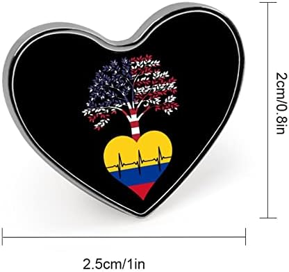 Colômbia EUA raiz batimentos cardíacos Broche de broche fofo Lapel Tie Pin Crafge