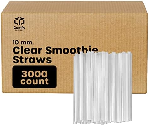 Pacote confortável [100 pacote] canudos de smoothie jumbo transparentes