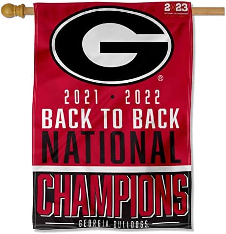Georgia Bulldogs 2022 Bandeira vertical da faixa de bandeira nacional de futebol da faculdade