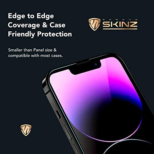 SLAPE SKINZ] Protetor de tela para iPhone 12 Pro Max, vidro temperado com cobertura completa, instalação fácil,