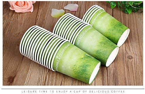 A+ Design especial Green Grass Design Papel Hot Coffee Cups Eco-amigável, BlodeGradable & Compostable