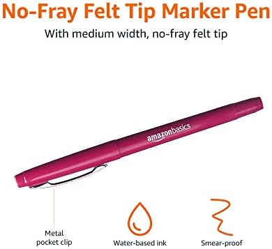 Basics Feelt Tip Marker canetas - cores variadas, 12 pacote