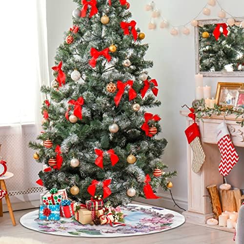 Decoração da saia da árvore de Natal de Alaza, pequena saia de mini -árvore Ornamento de 35,4 polegadas