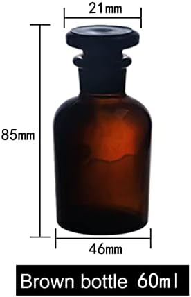 30/60/125/250/500ml Jar de reagente de alta durabilidade Durabilidade âmbar garrafa de vidro de vidro