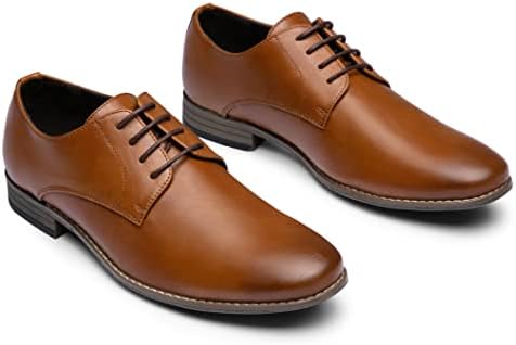 Jousen Men's Oxford Plain Toe Dress Shoes Classic Formal Derby Sapatos
