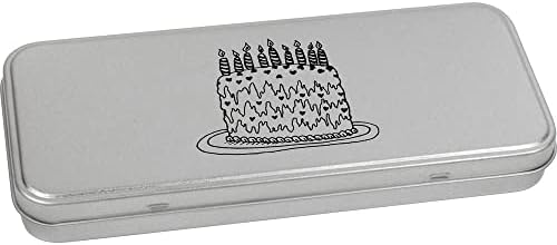 Azeeda 'Birthday Cake' Metal Articled Stationery Tin / Storage Box
