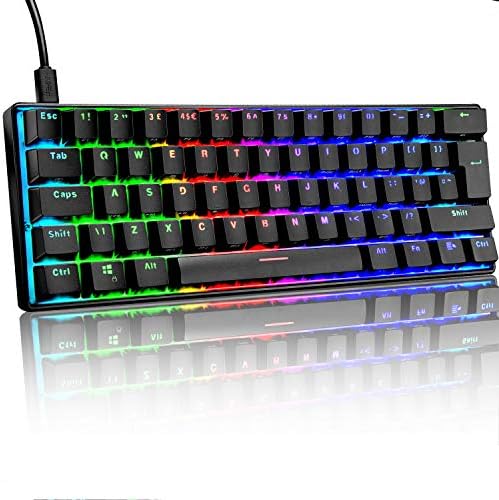 Ziyou lang mk21 portátil 60% teclado de jogo mecânico não compacto tipo C, com luz de luz LED LED LED iluminado