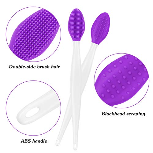 Aooba 6pcs Lip Scrub Brush, Ferramenta de Esfoliadores de Silicone de Duas Afilosas para Lapides para Lips