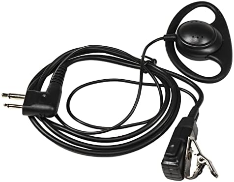 HQRP D Shape fone de ouvido fone de ouvido PTT MIC Compatível com Motorola FD-150A, FD-450A, FD-160A,