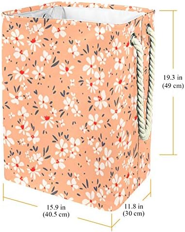 Unicey fofo floral pequeno padrão de flor de florão impermeável cesto de lavanderia cestas dobráveis ​​para