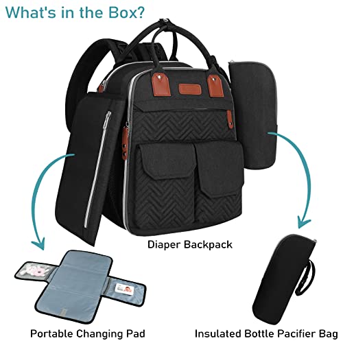 Backpack de bolsa de fraldas Simboom, bolsas grandes para meninos, pacote de viagem à prova d'água com bolsa