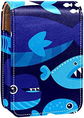 Caixa de batom com espelho Cartonn Blue Breatudinária Breia Breada Portátil Batom Batom Bolsa Viagem