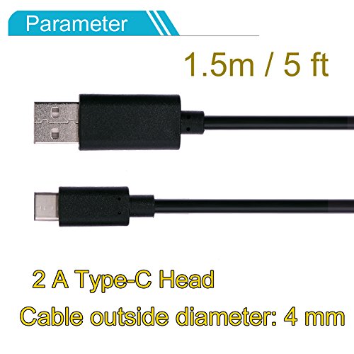 Carregador USB C para Nintendo Switch, 2pcs 1,5m 5ft 2a tipo C Head para o cabo de carga USB para o