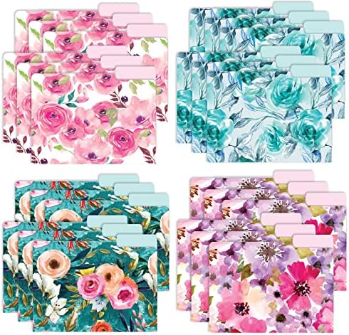 Pastas de arquivo de 24 pacote - floral