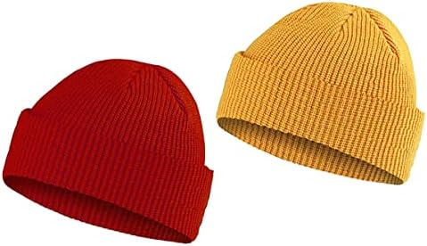 BOTRFMUNY 2 Peças chapéu de gorro de inverno chapéu de malha algemado Chapéu aconchegante Chapéu frio