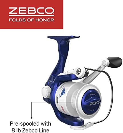 Zebco Folds of Honor Edição Especial Spinning Reel and Fishing Rod Combo, pólo de pesca de fibra de