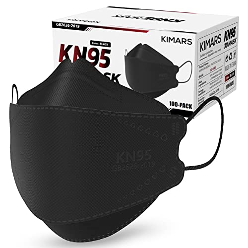 KIMARS KN95 Máscaras faciais de 100 pacote, respirável máscara confortável e descartável KN95, preto