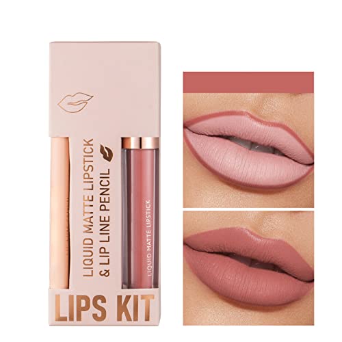 Lipstick de chocolate Non Stick Copo Lipliner Combinação de lipliner conjunto Lipstick Velvet Lipliner
