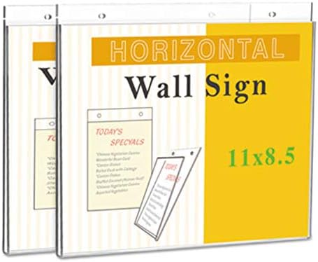 Suporte universal de sinal de montagem na parede, 11 x 8,5, horizontal, claro, 2/pacote