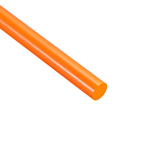 haste redonda de acrílico uxcell, laranja, 1/2 diâmetro 18-1/8 Comprimento, barra de plástico