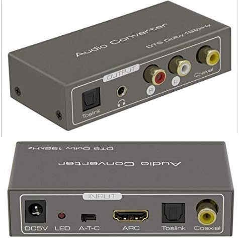 Conversor de áudio multifuncional, HDMI Arc Coaxial Optical Fiber Audio Converter Analog Digital para
