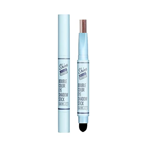 Xiahium Two Color Eyeshadow Stick com aplicador de cabeça de esponja, brilho fosco de lápis de sombra à prova d'água