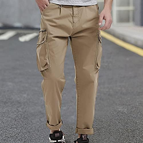 66 calças homens calças cargo de carga masculina no meio da cintura com calças de vários bolsos
