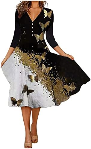 Vestidos casuais femininos, feminino feminino moda casual estampa floral manga curta vestido de giro de