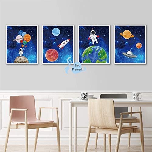 Xun Starry Space Art Art Print-Galaxy Planetas Astonautas Espaço com tema Arte de parede ART-ARTE