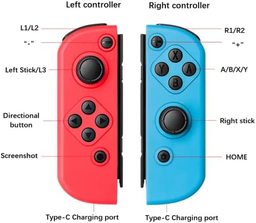 Controlador Ogoeen Joy-Pad Compatível com Switch/Switch OLED, Controladores esquerdo e direito com suporte