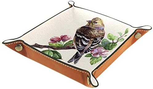 Lyetny Watercolor Winter Bird Organizer Bandeja Caixa de armazenamento CABELA CATDY CATDY RESPONSELHA BAVELA