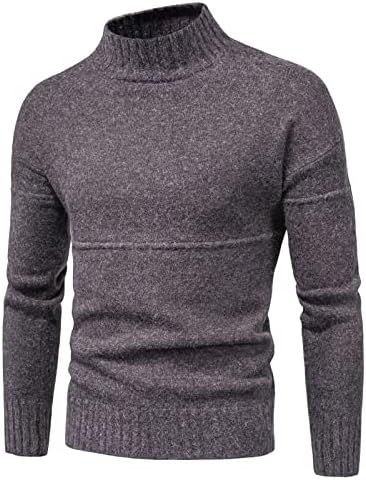 Sweater de gola alta masculina camada de lazer quente de inverno