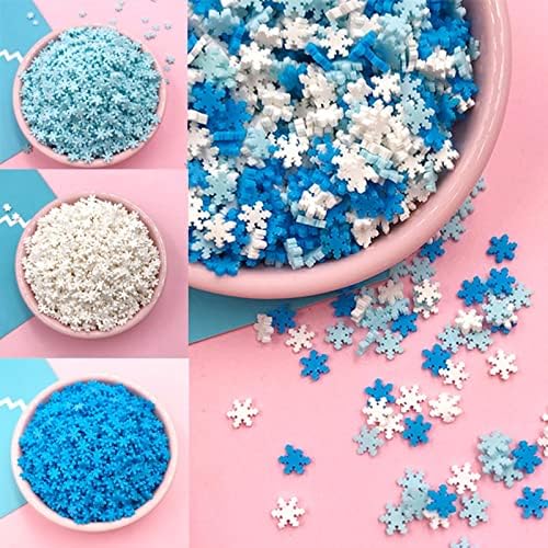 Kemeilian RTAO20 100G/LOTA Simulação Snowflake Slice Polymer Sprinkles para artesanato Slimes Material Supplies