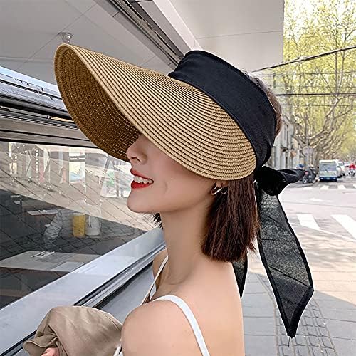 Chapéus de palha para mulheres vastas de férias chapéu de praia feminino verão sol -chapéu de sol meninas protetora