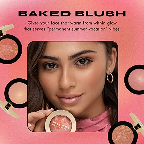 Milani Baked Blush - Berry Amore Cruelty Free Powder Blush - Shape, Contour & Destaque Face para um acabamento