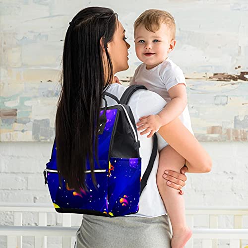 Planetas coloridas fraldas bolsas de bolsas de múmia Mummy Backpack de grande capacidade Bolsa de enfermagem para cuidados com o bebê