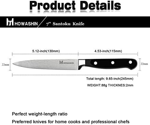 Howashin 5 polegadas Faca utilitária Sharp Professional Chef da faca alemã alemão High Carbon Kitchen Kitle Ergonomic