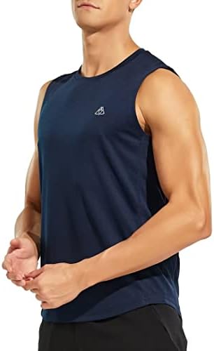 Haimont Men's Workout Shirts sem mangas camisetas de tanques musculares secos rápidos