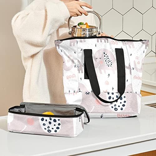 Laptop de viagem Bag para mulheres, bolsa de trabalho de gato floral fofo com bolsa de lancheira bolsa de