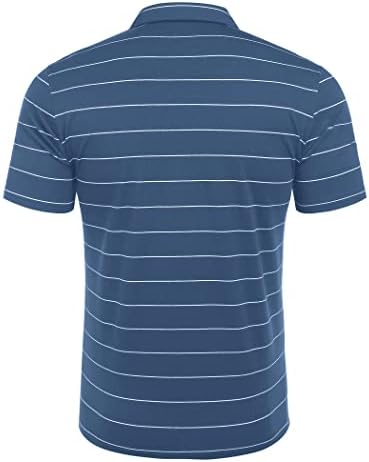 Coofandy Men's Listed Golf Polo Camisa de manga curta Camas de algodão de camiseta leve com colarinho com